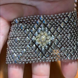 Silver and gem bracelet